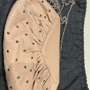Lauren Merkin Blush Clutch with Rhinestone Accents